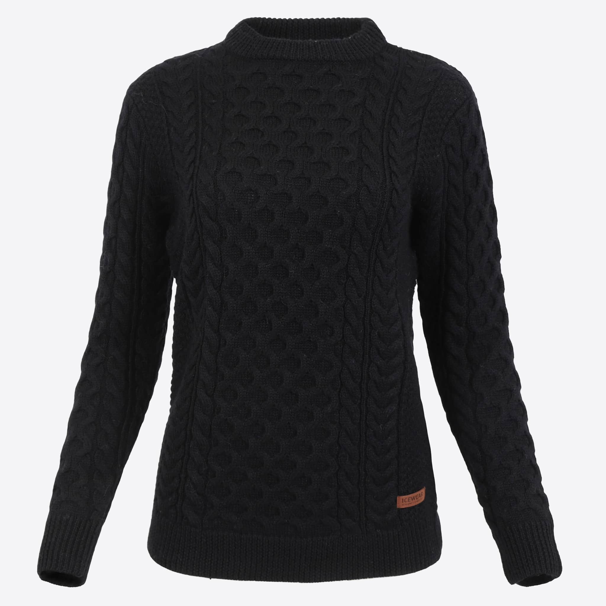 HALLDÍS 绞花针织羊毛衫